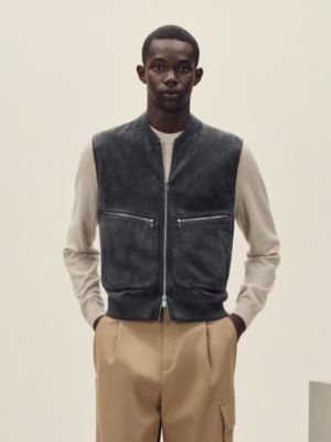 "Devant cuir" sleeveless jacket, View: Worn, worn, view 3 of 7