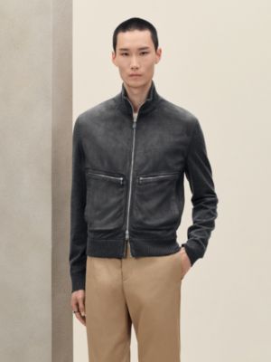 "Devant cuir" zipped jacket, View: Worn, worn, view 3 of 7
