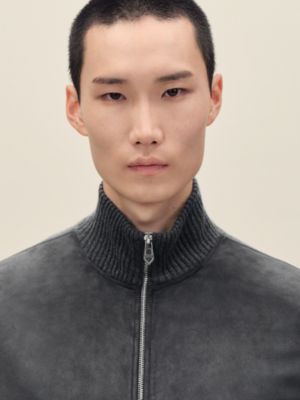 "Devant cuir" zipped jacket, View: Worn, worn, view 5 of 7