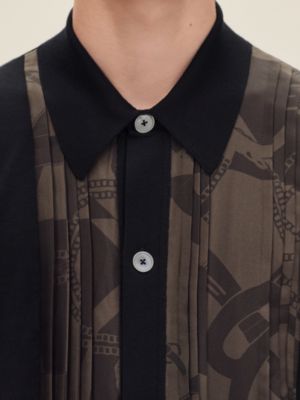 "Eperon d'Or Soie Plissee" short-sleeve straight cut shirt, View: Worn, worn, view 5 of 5