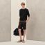 "Rayures & Twist" crewneck sweater, noir