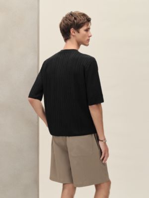 "Seersucker pique" t-shirt, View: Worn, worn, view 3 of 5