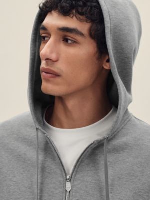"Ex-Libris" zipped hooded sweater, View: Worn, worn, view 4 of 5