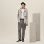 "Eperon d'Or en Perspective" zipped hooded sweater, mastic
