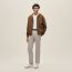 "Eperon d'Or en Perspective" zipped hooded sweater, caramel