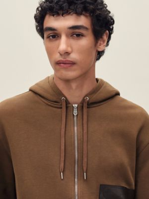 "Eperon d'Or en Perspective" zipped hooded sweater, View: Worn, worn, view 4 of 5