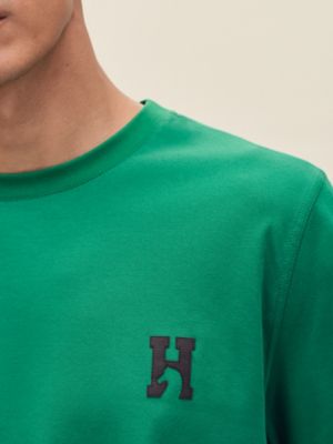 "H'Cheval" t-shirt with leather detail, View: Worn, worn, view 4 of 4
