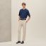 "H'Cheval" t-shirt with leather detail, indigo
