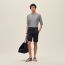 "H'Cheval" t-shirt with leather detail, gris