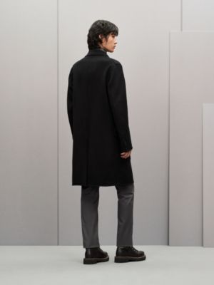 Emile 가죽 디테일 캐시미어 코트, 보기: 이미지: 제품 착용 이미지, worn, 4개 중 8번째 보기