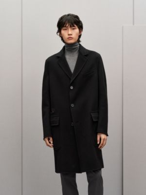 Emile 가죽 디테일 캐시미어 코트, 보기: 이미지: 제품 착용 이미지, worn, 5개 중 8번째 보기