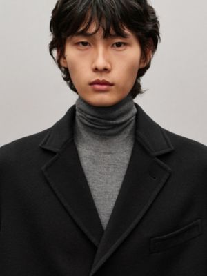 Emile 가죽 디테일 캐시미어 코트, 보기: 이미지: 제품 착용 이미지, worn, 6개 중 8번째 보기