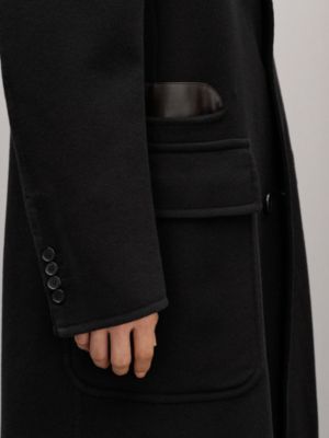 Emile 가죽 디테일 캐시미어 코트, 보기: 이미지: 제품 착용 이미지, worn, 7개 중 8번째 보기