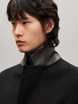 Emile 가죽 디테일 캐시미어 코트, 보기: 이미지: 제품 착용 이미지, worn, 8개 중 8번째 보기