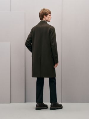 Emile 가죽 디테일 캐시미어 코트, 보기: 이미지: 제품 착용 이미지, worn, 3개 중 7번째 보기