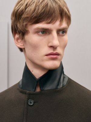 Emile 가죽 디테일 캐시미어 코트, 보기: 이미지: 제품 착용 이미지, worn, 5개 중 7번째 보기