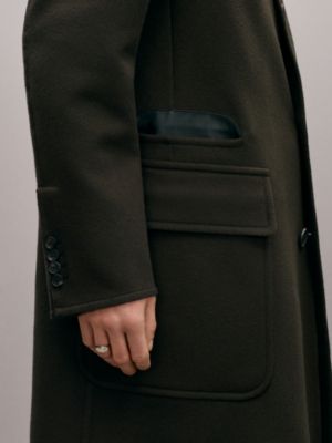 Emile 가죽 디테일 캐시미어 코트, 보기: 이미지: 제품 착용 이미지, worn, 7개 중 7번째 보기