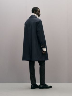 Raincoat with leather details, View: Worn, worn, view 3 of 6