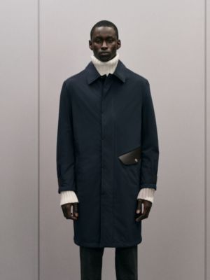 Raincoat with leather details, View: Worn, worn, view 4 of 6