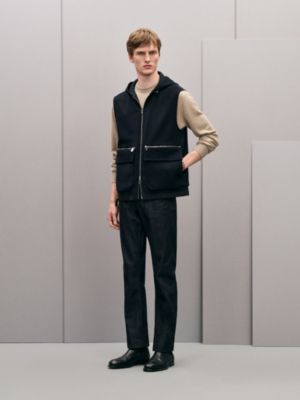 Cashmere reversible hooded vest