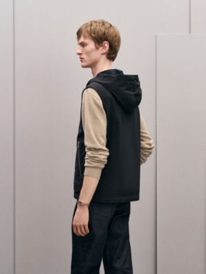 Cashmere reversible hooded vest, View: Worn, worn, view 4 of 8