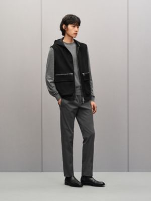 Cashmere reversible hooded vest