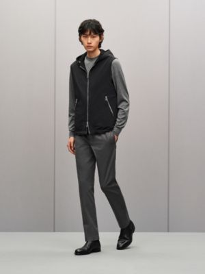 Cashmere reversible hooded vest, View: Worn, worn, view 2 of 8