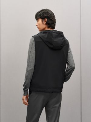 Cashmere reversible hooded vest, View: Worn, worn, view 4 of 8