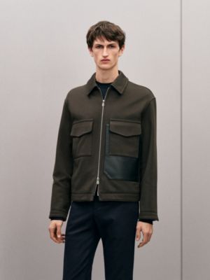 Gerade geschnittener Blouson mit Reißverschluss und Lederdetails, Ansicht: Getragene Ansicht, worn, Ansicht 2 von 7