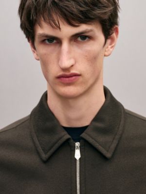 Gerade geschnittener Blouson mit Reißverschluss und Lederdetails, Ansicht: Getragene Ansicht, worn, Ansicht 4 von 7
