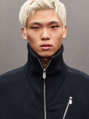 Cashmere rib-trim jacket, View: Worn, worn, view 5 of 8