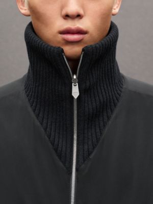 Cashmere rib-trim jacket, View: Worn, worn, view 6 of 8