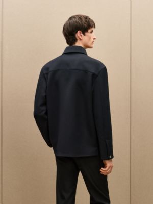Sobrecamisa en lana, detalles en piel, Vista: Ver artículo puesto, worn, vista 4 de 7