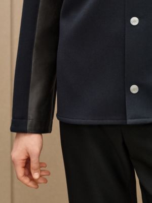 Sobrecamisa en lana, detalles en piel, Vista: Ver artículo puesto, worn, vista 6 de 7