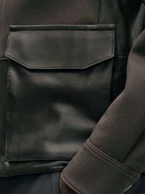 Cazadora recta con detalle en piel, Vista: Ver artículo puesto, worn, vista 7 de 7