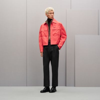 Technical gabardine zipped jacket