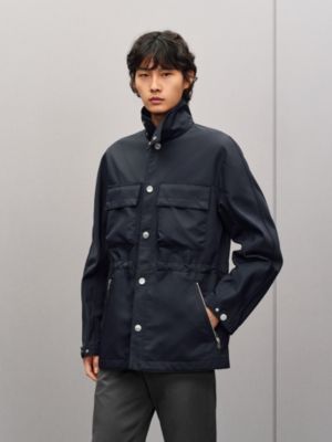 Buttoned technical gabardine parka, View: Worn, worn, view 2 of 6