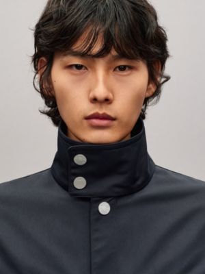 Buttoned technical gabardine parka, View: Worn, worn, view 4 of 6