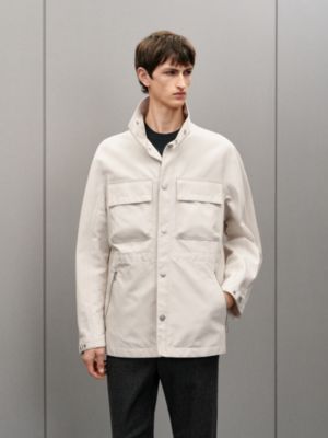 Parka abotonada en gabardina técnica, Vista: Ver artículo puesto, worn, vista 2 de 6