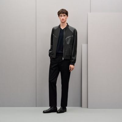 Water-repellent rib-trim jacket