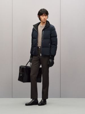 Hooded zipped puffer coat