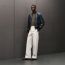 Reversible rib-trim jacket, bleu nuit