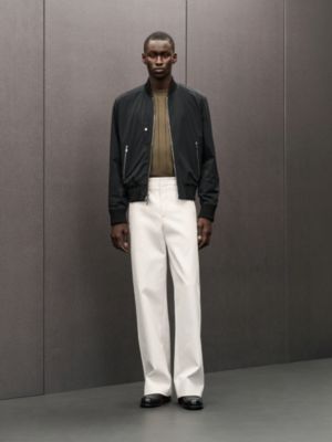 Lambskin reversible rib-trim jacket, View: Worn, worn, view 2 of 8