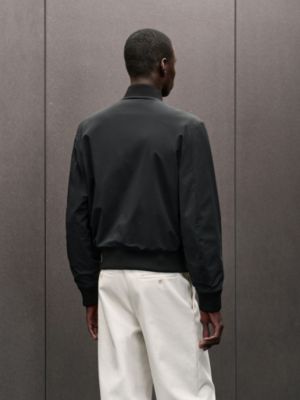 Lambskin reversible rib-trim jacket, View: Worn, worn, view 4 of 8