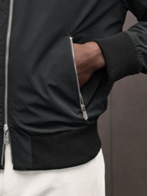 Lambskin reversible rib-trim jacket, View: Worn, worn, view 6 of 8