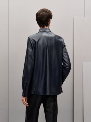 Sobrecamisa estampada en piel de ternera, Vista: Ver artículo puesto, worn, vista 3 de 8