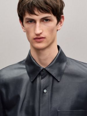 Sobrecamisa estampada en piel de ternera, Vista: Ver artículo puesto, worn, vista 4 de 8