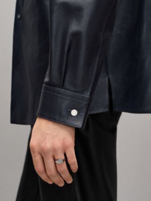 Sobrecamisa estampada en piel de ternera, Vista: Ver artículo puesto, worn, vista 5 de 8