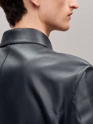 Sobrecamisa estampada en piel de ternera, Vista: Ver artículo puesto, worn, vista 7 de 8