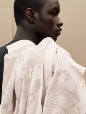 Sobrecamisa estampada en piel de ternera, Vista: Ver artículo puesto, worn, vista 6 de 8